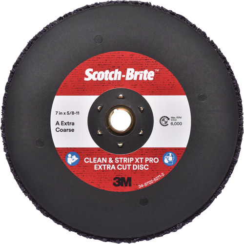 Disque extra coupe  Clean and Strip  XT Pro Scotch-Brite, 7" dia., Grain Extra grossier, Oxyde d'aluminium Seaboard Timber Mart