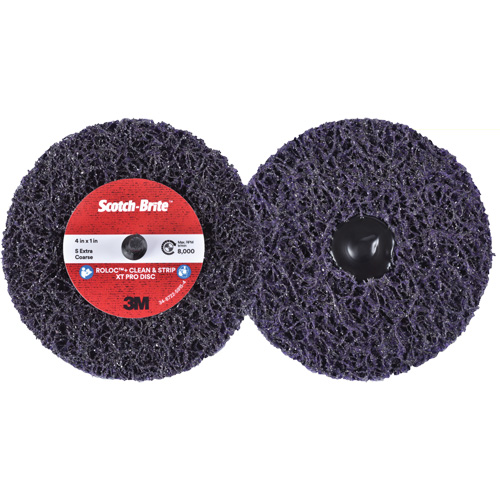 Scotch-Brite Roloc+ Clean & Strip XT Pro Disc, 4" Dia., Extra Coarse Grit, Silicon Carbide Seaboard Timber Mart