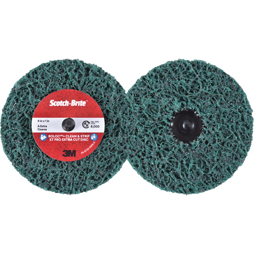 Scotch-Brite Roloc+ Clean & Strip XT Pro Extra Cut Disc, 4" Dia., Extra Coarse Grit, Aluminum Oxide Seaboard Timber Mart