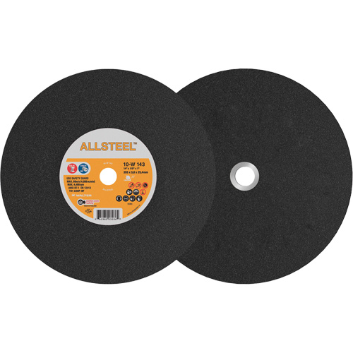 AllSteel Chopsaw Wheel, 14" x 1/8", 1" Arbor, Type 1, Aluminum Oxide, 4400 RPM Seaboard Timber Mart