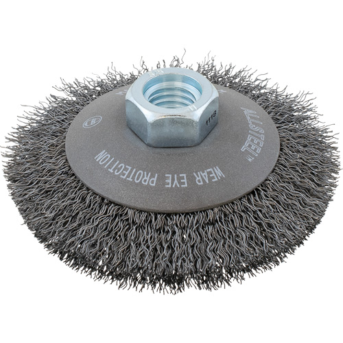 Brosse &agrave; fils torsad&eacute;s AllSteel, 4" dia., Fils 0,0118", Arbre 5/8"-11 Seaboard Timber Mart