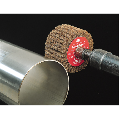 Scotch-Brite Flap Brushes, 2" Dia. x 1" W, 1/4" Arbor, Aluminum Oxide Seaboard Timber Mart