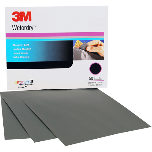 Feuille abrasive Wetordry, 9" x 11", Grain P500, Oxyde d'aluminium Seaboard Timber Mart