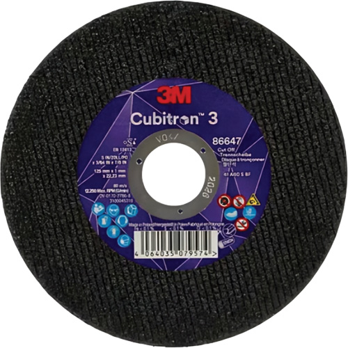 Disque de coupe Cubitron 3, 5" x 9/32", Arbre de 3/8", Type 41 Seaboard Timber Mart