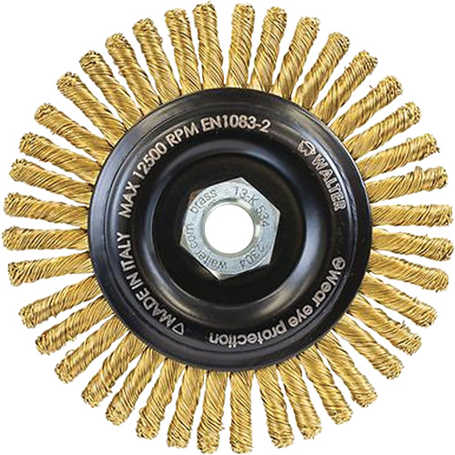 Brosse m&eacute;tallique &agrave; touret sans cr&eacute;ation d'&eacute;tincelles, 5" dia. x 5/8"-11 arbre Seaboard Timber Mart