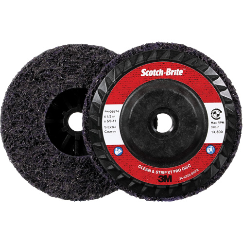 Disque Clean and Strip XT Pro XO-DC Scotch-Brite, 4-1/2" dia., Grain Extra grossier, Carbure de silicium Seaboard Timber Mart