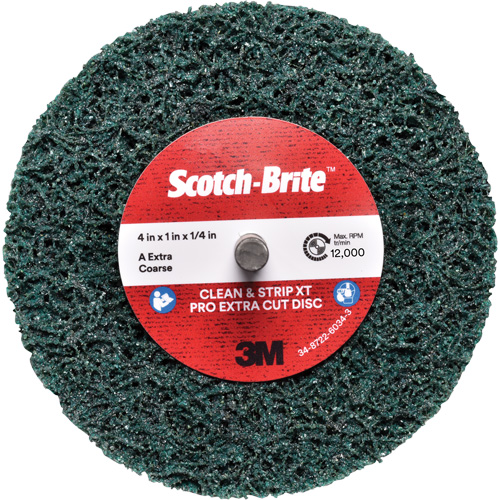 Disque Clean and Strip XT Pro Extra Cut Disc XC-DC Scotch-Brite, 4" dia., Grain Extra grossier, Oxyde d'aluminium Seaboard Timber Mart