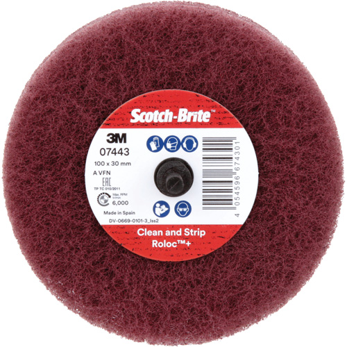 Scotch-Brite Roloc Plus General Purpose Scuffing Wheel, 4" Dia. Seaboard Timber Mart