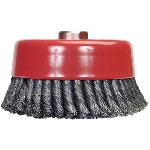 Knotted Wire Cup Brush, 6" Dia. x 5/8"-11 Arbor Seaboard Timber Mart