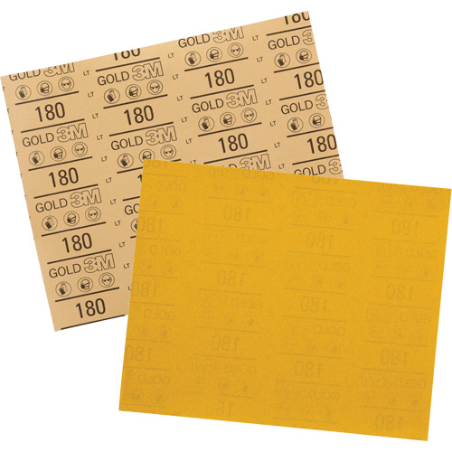 Gold Abrasive Sheet 12545, 9" x 11", 180 Grit, Aluminum Oxide Seaboard Timber Mart