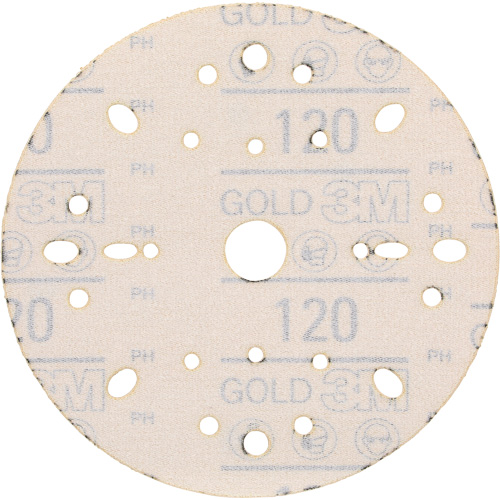 Disque abrasif dor&eacute; Hookit, dia 6", Grain 120, Oxyde d'aluminium, Poids C Seaboard Timber Mart
