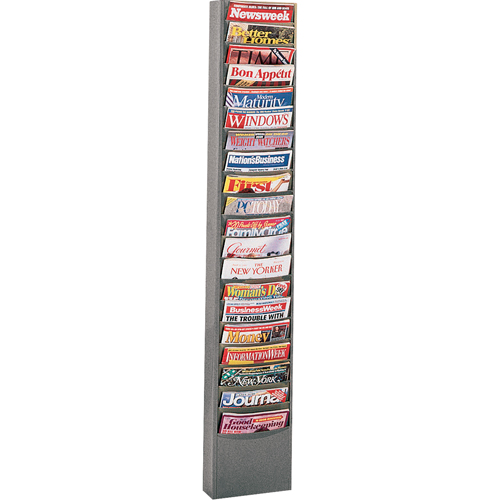 Pr&eacute;sentoirs, Stationnaire, 20 fentes, Acier, 13-1/8" la x 4-1/8" p x 58-1/2" h Seaboard Timber Mart