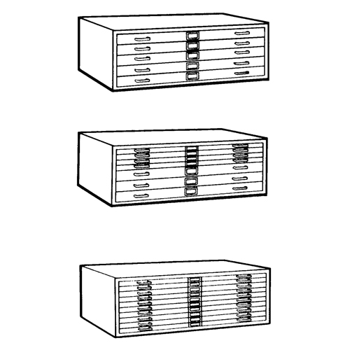 Steel Plan Files, 5 Drawers, 40-3/8" W x 29-3/8" D x 16-1/2" H Seaboard Timber Mart