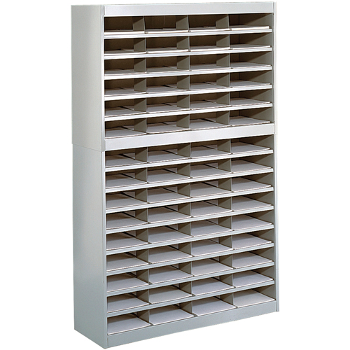 Casiers pour documentation &agrave; service intensif, Stationnaire, 60 fentes, Acier, 37-1/2" la x 12-3/4" p x 60" h Seaboard Timber Mart
