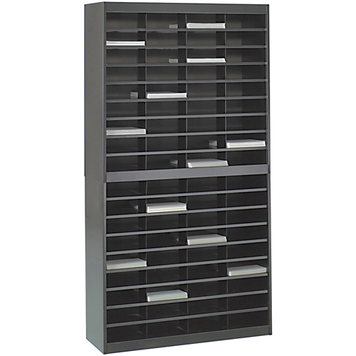 Heavy-duty Literature Organizers, Stationary, 72 Slots, Steel, 37-1/2" W x 12-3/4" D x 71" H Seaboard Timber Mart