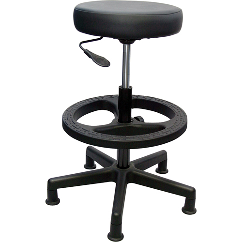 900 Series Task Stool, Stationary, Adjustable, 23" - 33", Fabric Seat, Black Seaboard Timber Mart