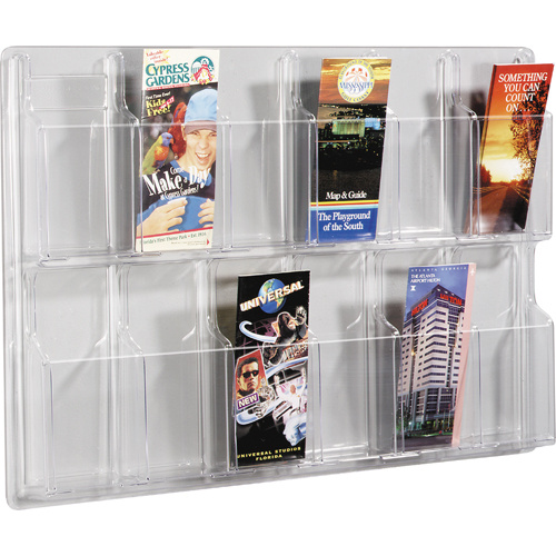 Literature Displays, Wall Mount, 12 Slots, Plastic, 30" W x 2" D x 20-3/8" H Seaboard Timber Mart