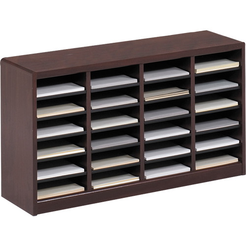 E-Z Stor&reg; Literature Organizer, Stationary, 24 Slots, Wood, 40" W x 11-3/4" D x 23" H Seaboard Timber Mart