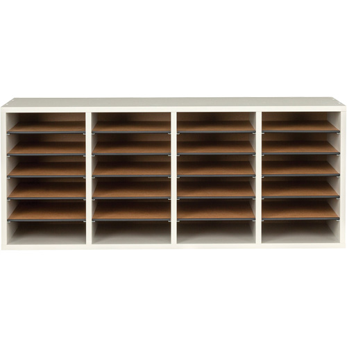 Casier &agrave; compartiments r&eacute;glable pour documentation, Stationnaire, 24 fentes, Bois, 39-1/4" la x 11-3/4" p x 16-1/4" h Seaboard Timber Mart