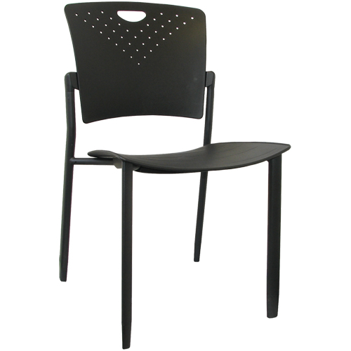 MaxX StaxX Stackable Chairs, Polypropylene, 17-1/4" High, 275 lbs. Capacity, Black Seaboard Timber Mart