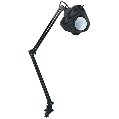 Lampe de travail avec loupe, 60 W, Fluorescent/Incandescente/DEL, Pince, Col 40", Noir Seaboard Timber Mart