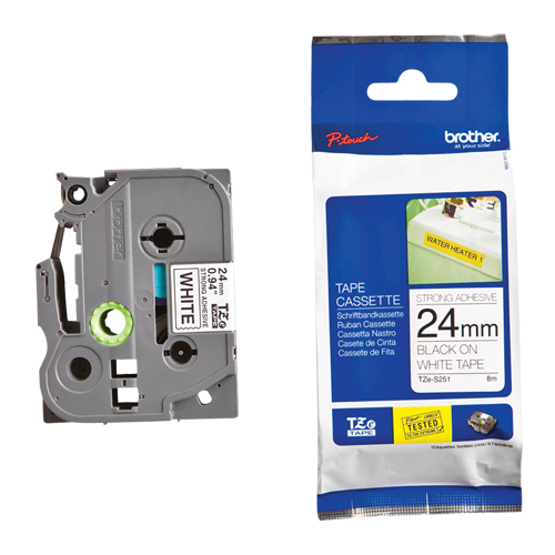 Ruban industriel lamin&eacute;, 24 mm x 13', Noir sur blanc Seaboard Timber Mart