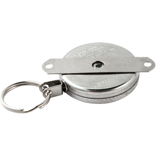 Self Retracting Key Chains, Chrome, 48" Cable, Mounting Bracket Attachment Seaboard Timber Mart