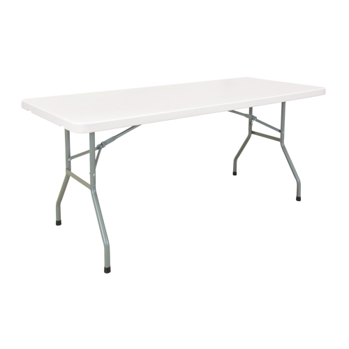 Folding Table, Rectangular, 60" L x 30" W, Polyethylene, White Seaboard Timber Mart