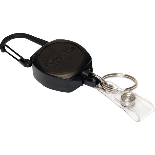Self Retracting ID Badge and Key Reel, Zinc Alloy Metal, 24" Cable, Carabiner Attachment Seaboard Timber Mart