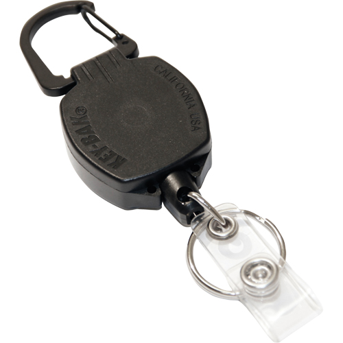 Self Retracting ID Badge and Key Reel, Zinc Alloy Metal, 24" Cable, Carabiner Attachment Seaboard Timber Mart