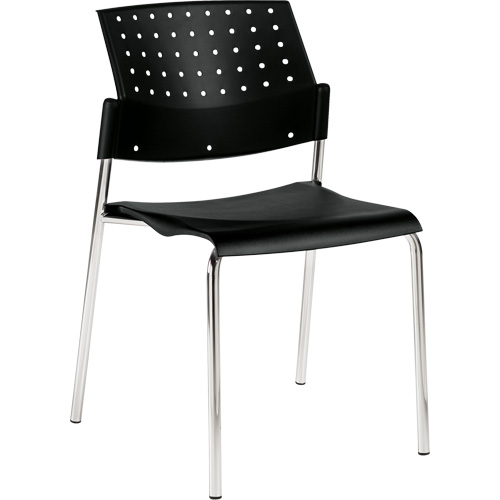 Armless Stacking Chair, Plastic, 33" High, 300 lbs. Capacity, Black Seaboard Timber Mart