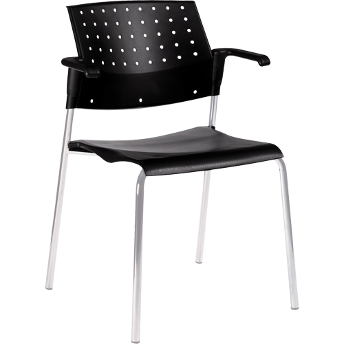 Stacking Chairs, Plastic, 33" High, 300 lbs. Capacity, Black Seaboard Timber Mart