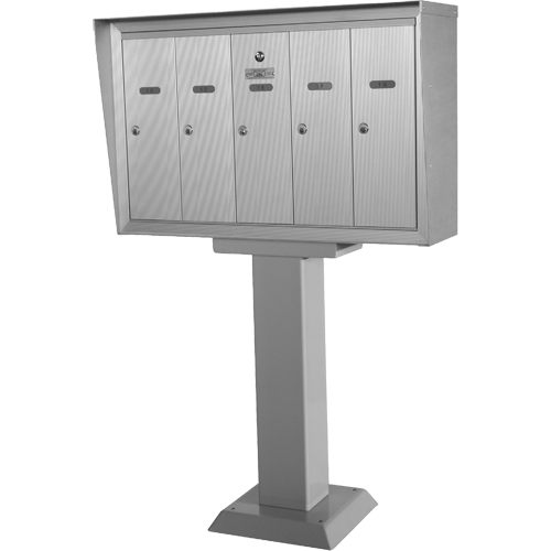 Boîtes aux lettres plateforme unique, Fixation Socle, 16" x 5-1/2", 7 portes, Aluminium Seaboard Timber Mart