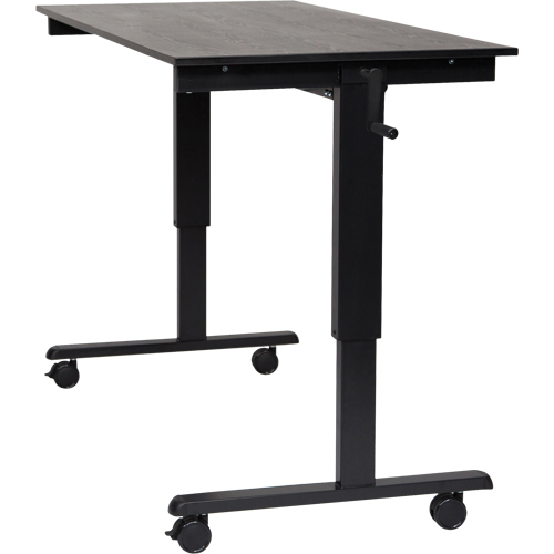 Bureau ajustable pour travail assis et debout, , 48-1/2" h x 59" la x 29-1/2" p, Noir Seaboard Timber Mart