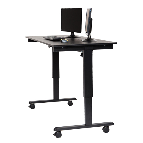 Adjustable Stand-Up Desk, Stand-Alone Desk, 45-1/4" H x 29-1/2" D, Black Seaboard Timber Mart