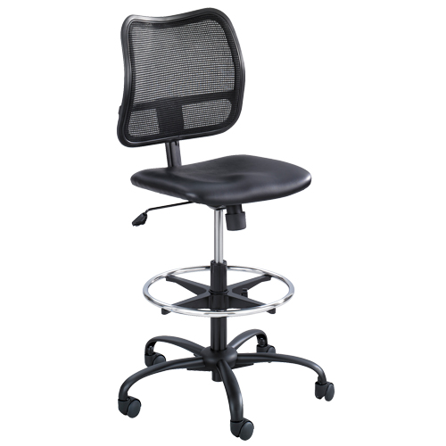 Tabouret ergonomique Vue, Vinyle, Noir, Capacit&eacute; 250 lb Seaboard Timber Mart