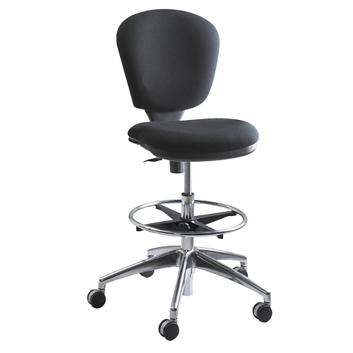 Metro Extended-High Chair, Fabric, Black, 250 lbs. Capacity Seaboard Timber Mart