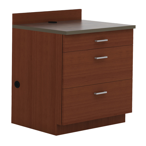 Modular Base Cabinet, 3 Drawers, 36" W x 25" D x 39" H, Mahogany Seaboard Timber Mart