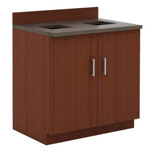 Modular Base Cabinet, Melamine, 39" H x 36" W x 25" D, Mahogany Seaboard Timber Mart