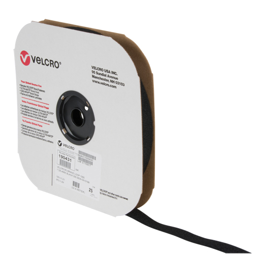 Ruban d'attaches, Boucle, 25 vg x 1", Cousu, Noir Seaboard Timber Mart