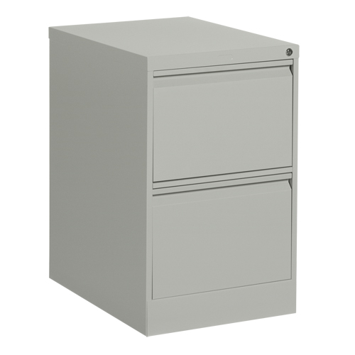 Vertical Filing Cabinet, Steel, 2 Drawers, 18-1/7" W x 25" D x 29" H, Grey Seaboard Timber Mart