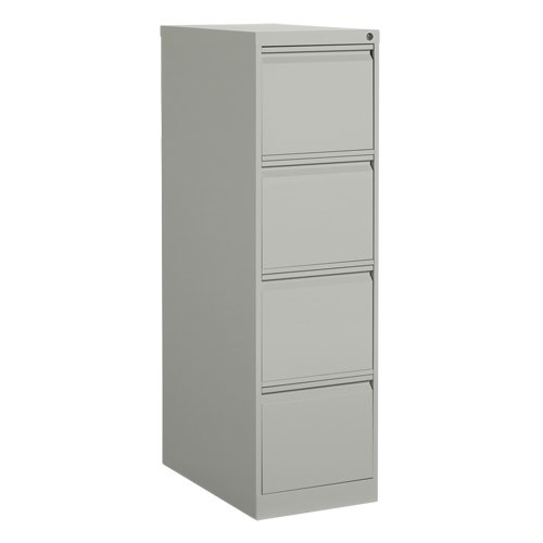 Vertical Filing Cabinet, Steel, 4 Drawers, 15-1/7" W x 25" D x 52" H, Grey Seaboard Timber Mart