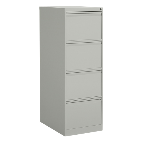 Vertical Filing Cabinet, Steel, 4 Drawers, 18-1/7" W x 25" D x 52" H, Grey Seaboard Timber Mart