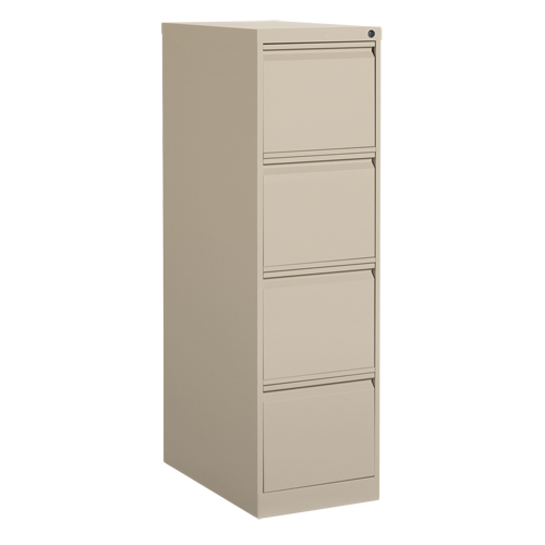 Classeur vertical, Acier, 4 tiroirs, 15-1/7" la x 25" p x 52" h, Beige Seaboard Timber Mart