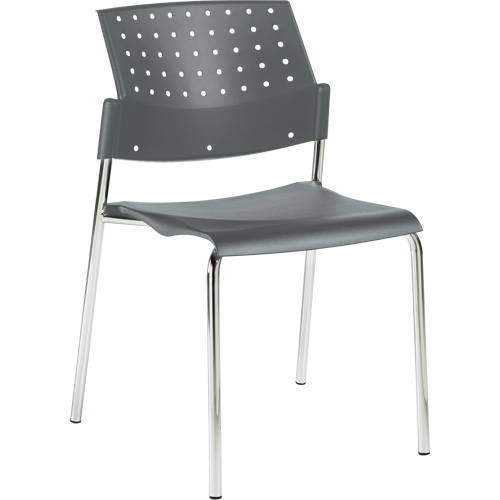 Chaises sans accoudoirs empilables, Plastique, Hauteur 33", Capacit&eacute; 300 lb, Gris Seaboard Timber Mart