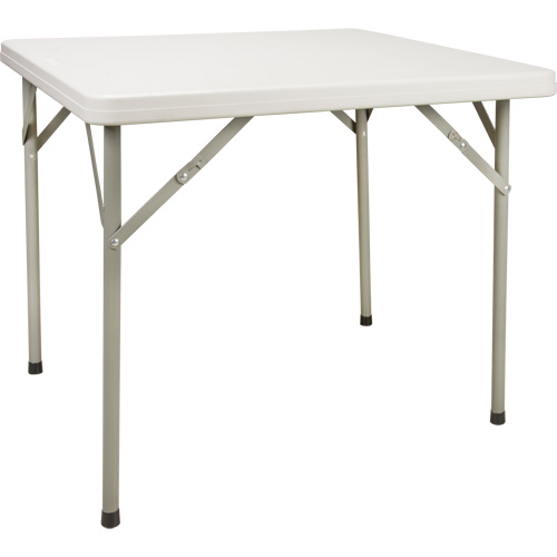 Folding Table, Square, 34" L x 34" W, Polyethylene, White Seaboard Timber Mart