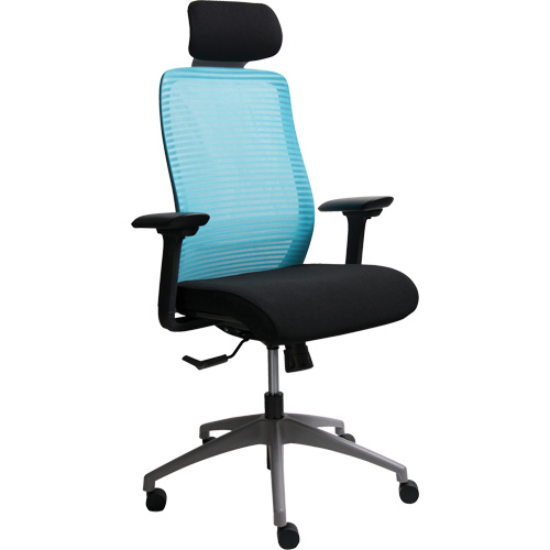 Era Series Adjustable Office Chair with Headrest, Fabric/Mesh, Blue, 275 lbs. Capacity Seaboard Timber Mart