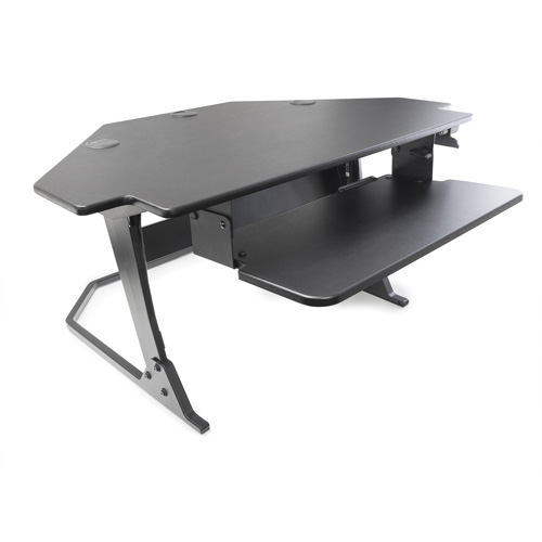 Poste de travail assise/debout pour bureau de coin Goya, Mod&egrave;le de bureau, 20" h x 42" la x 37-4/5" p, Noir Seaboard Timber Mart