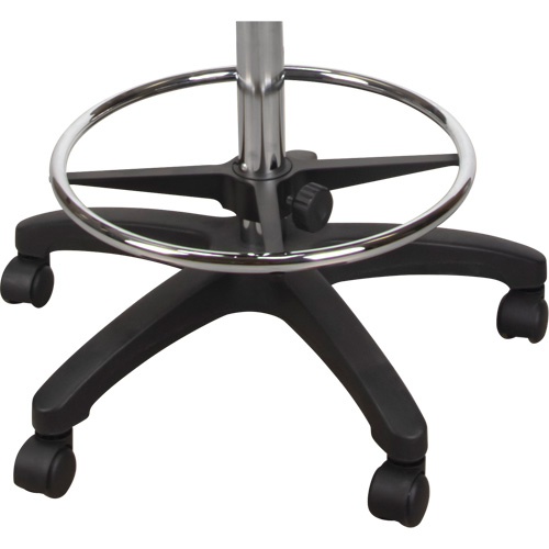 Heavy-Duty Ergonomic Stool, Mobile, Adjustable, 39" - 48", Polyurethane Seat, Black Seaboard Timber Mart