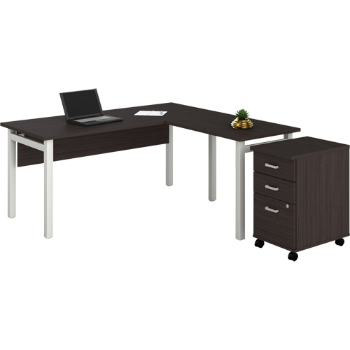 Newland "L" Shaped Desk with Pedestal Seaboard Timber Mart